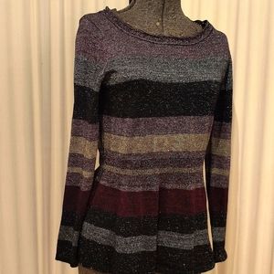 Cleo Petites Peplum sweater in metallic knit material Size S